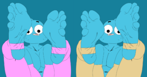 Cartoon Porn – 1boy 1girl 5 toes blue fur breasts cartoon network cat catboy cute feet