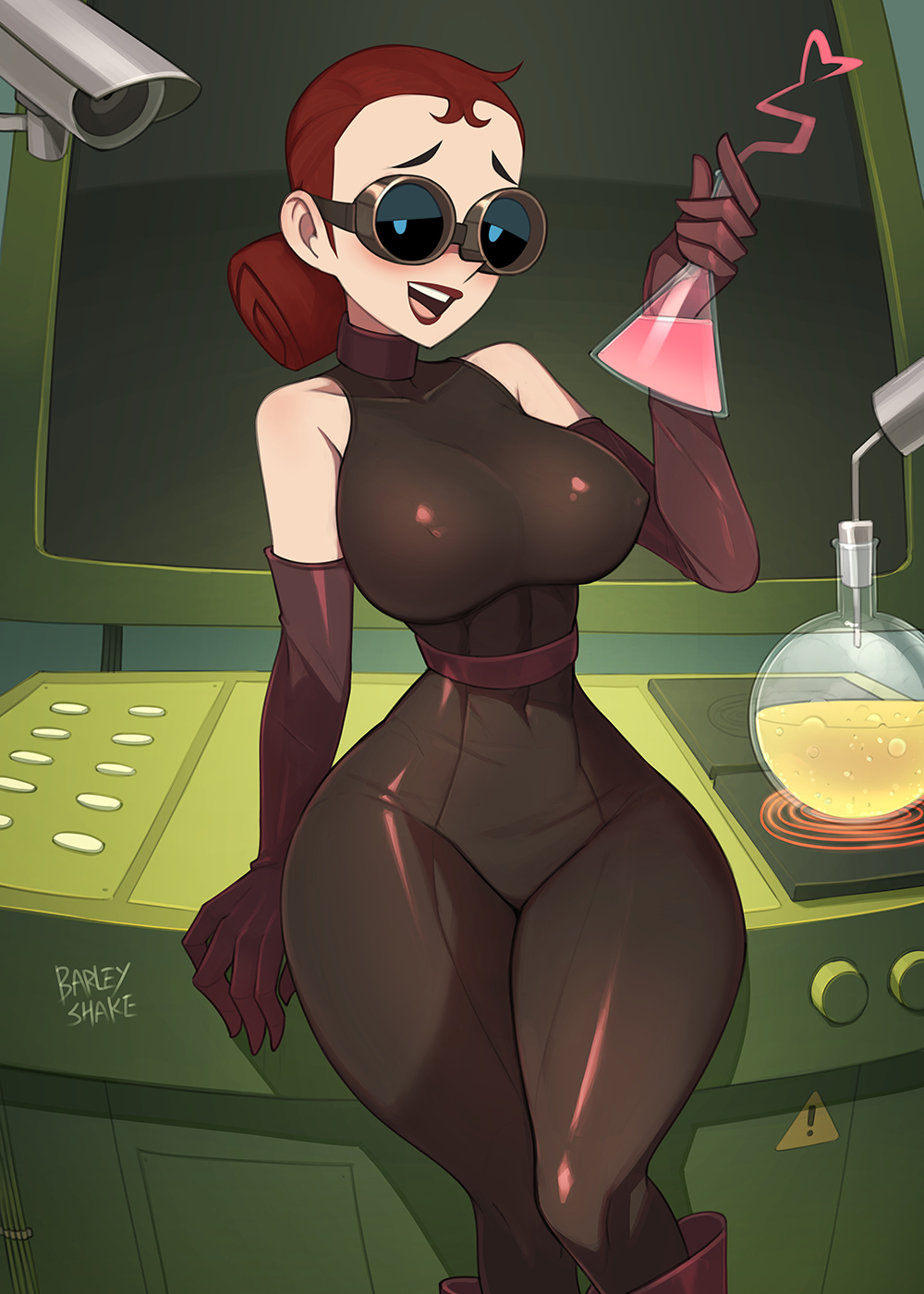 Cartoon Porn – ! 1girl 1girl artist name bare shoulders barleyshake black bodysuit bodysuit