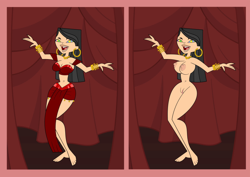 1girl asian asian_female black_eyes black_hair bracelet cartoon_network dancing dark_eyes dark_hair earring earrings fully_nude heather_(tdi) hypnosis light-skinned_female light_skin long_hair mind_control multiple_views nude pennsatucky straight_hair tagme thighs total_drama_(series) total_drama_island